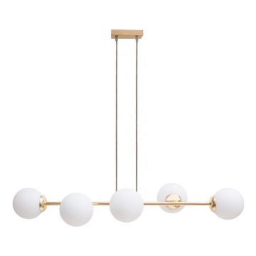 Lampadario a sospensione con filo FIRA 5xE27/60W/230V oro