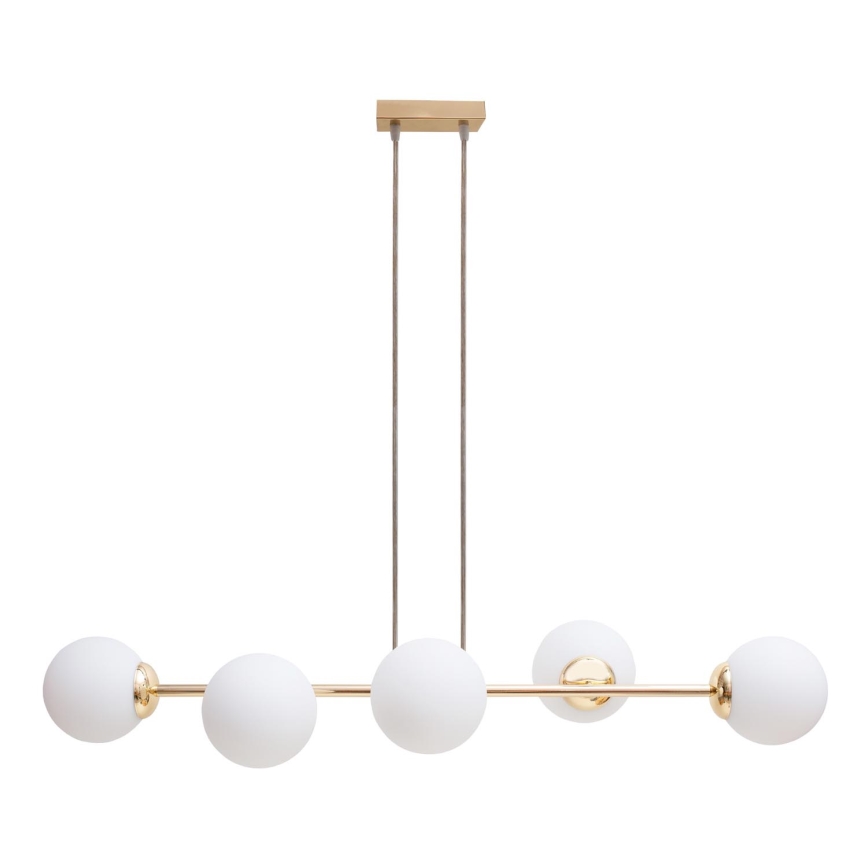 Lampadario a sospensione con filo FIRA 5xE27/60W/230V oro