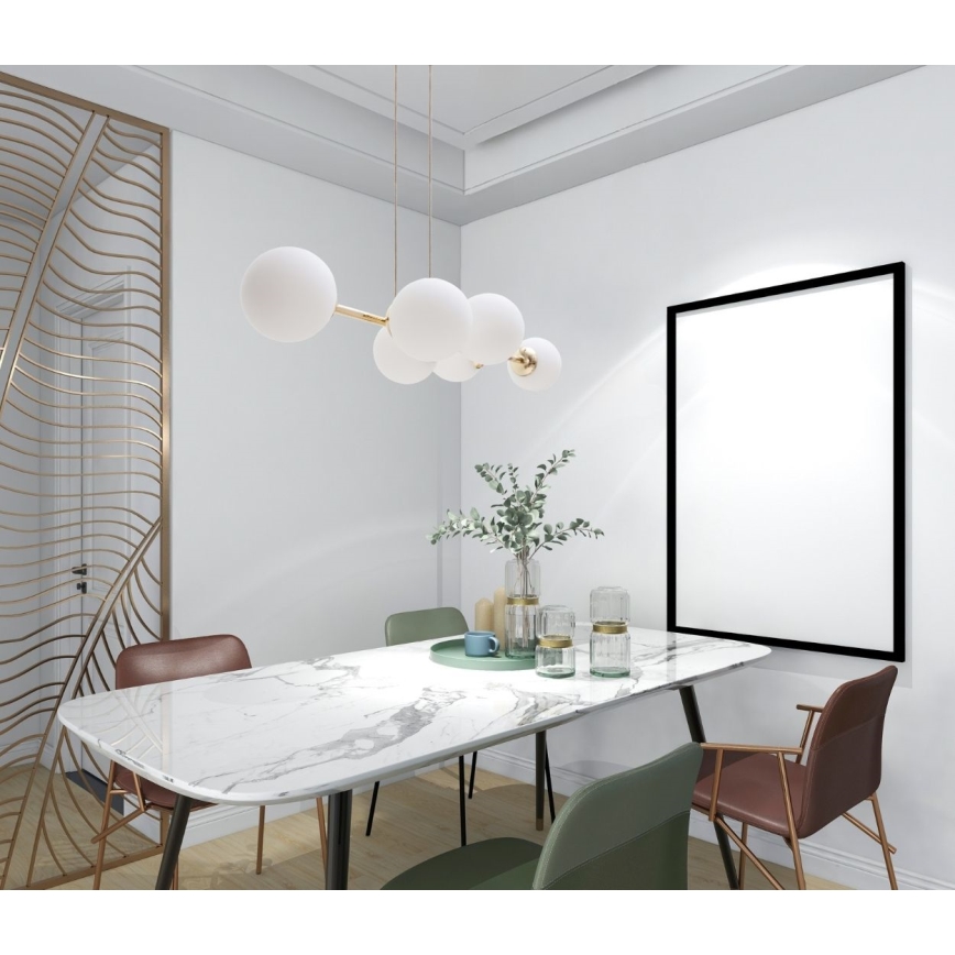Lampadario a sospensione con filo FIRA 5xE27/60W/230V oro