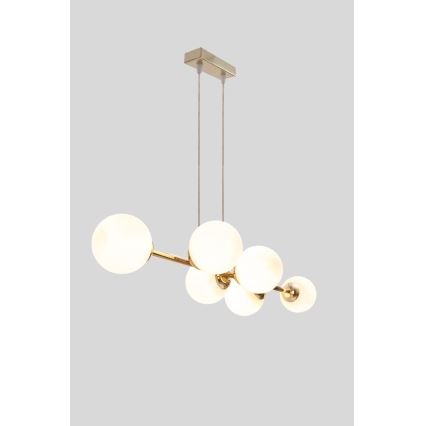 Lampadario a sospensione con filo FIRA 5xE27/60W/230V oro