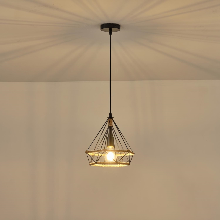 Lampadario a sospensione con filo FLARE 1xE27/15W/230V diametro 25 cm beige