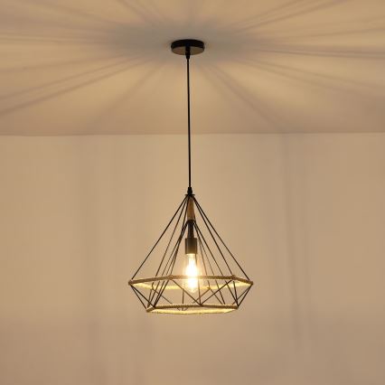 Lampadario a sospensione con filo FLARE 1xE27/15W/230V diametro 38 cm beige