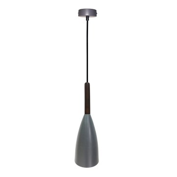 Lampadario a sospensione con filo FLEN 1xE27/40W/230V diametro 12 cm grigio/nero