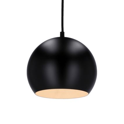 Lampadario a sospensione con filo FLEN 1xE27/40W/230V diametro 20 cm nero