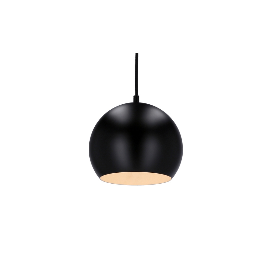 Lampadario a sospensione con filo FLEN 1xE27/40W/230V diametro 20 cm nero