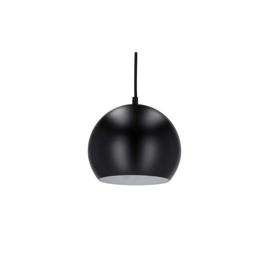 Lampadario a sospensione con filo FLEN 1xE27/40W/230V diametro 20 cm nero
