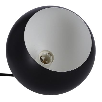 Lampadario a sospensione con filo FLEN 1xE27/40W/230V diametro 20 cm nero