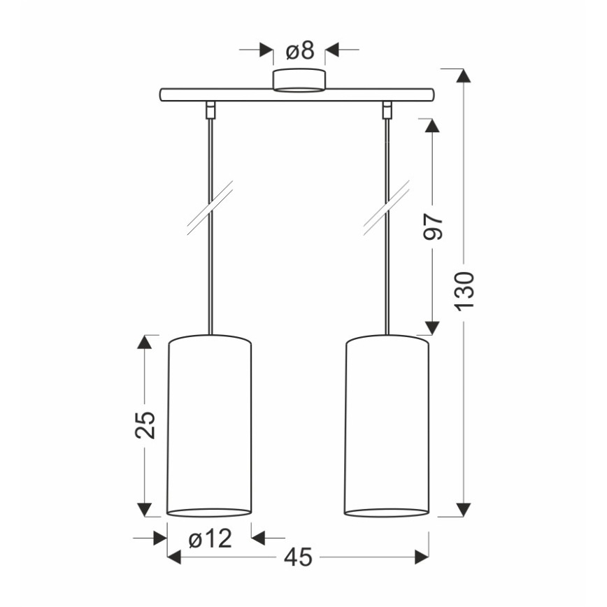 Lampadario a sospensione con filo FLERI 2xE27/60W/230V rattan