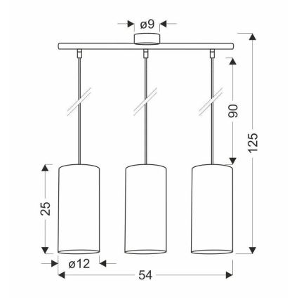 Lampadario a sospensione con filo FLERI 3xE27/60W/230V rattan