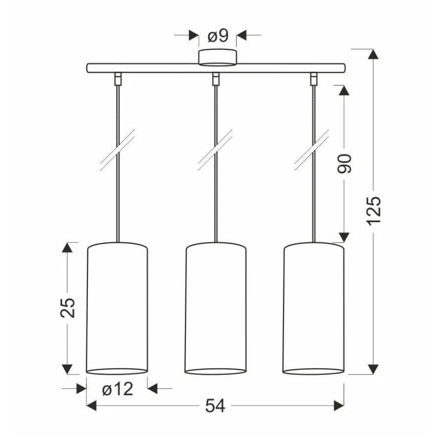 Lampadario a sospensione con filo FLERI 3xE27/60W/230V rattan