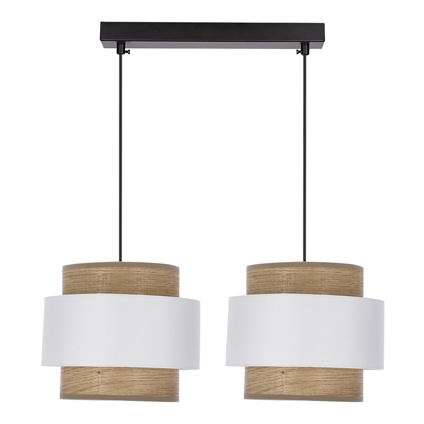 Lampadario a sospensione con filo FORNI 2xE27/40W/230V marrone/bianco