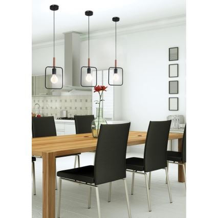 Lampadario a sospensione con filo FRAME 1xE27/60W/230V nero