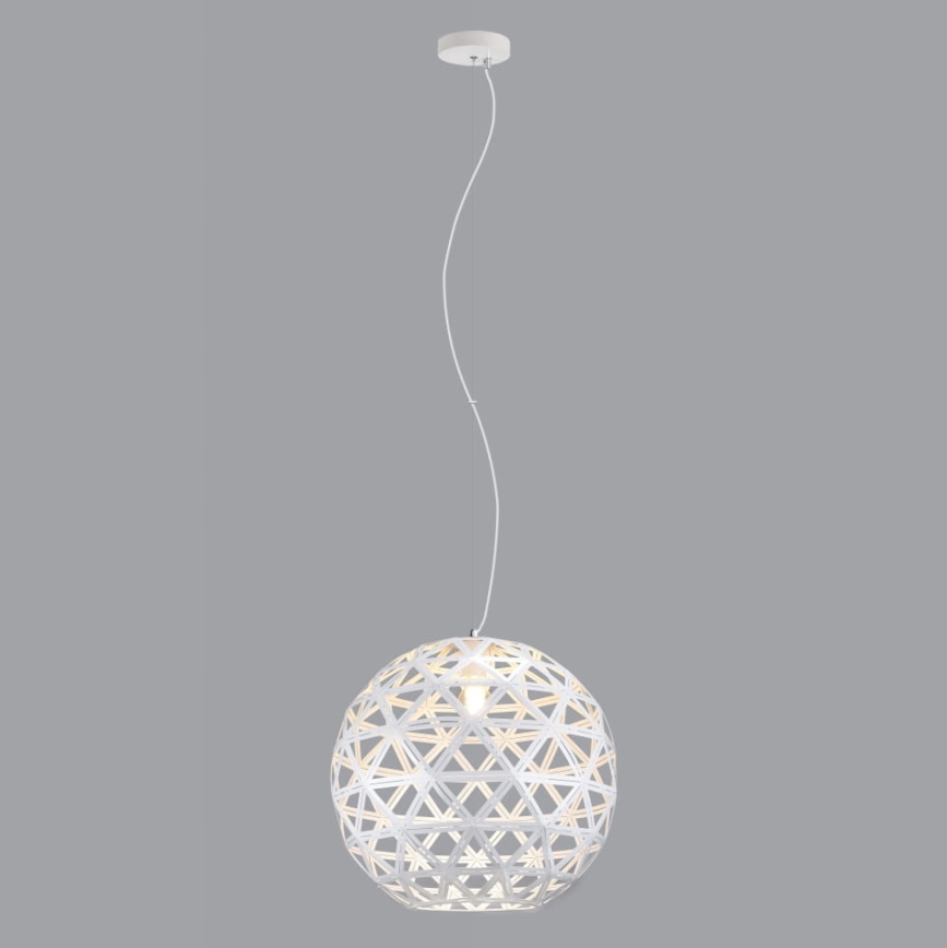 Lampadario a sospensione con filo FROZEN 1xE27/60W/230V diametro 50 cm bianco