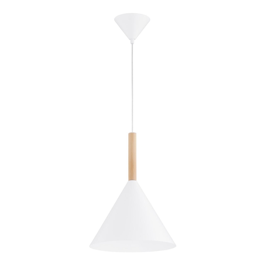 Lampadario a sospensione con filo FUKS 1xE27/15W/230V bianco/beige