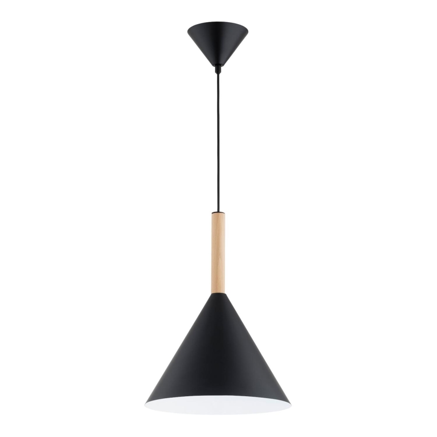 Lampadario a sospensione con filo FUKS 1xE27/15W/230V nero/beige