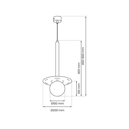 Lampadario a sospensione con filo FUTURA 1xG9/7W/230V nero