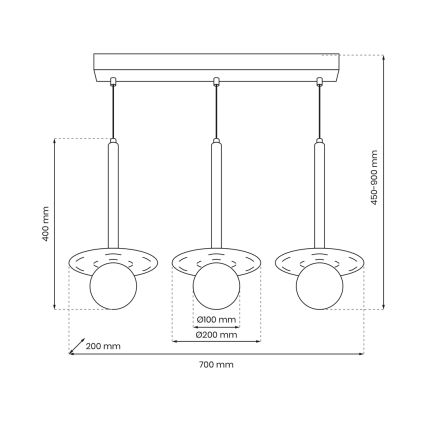 Lampadario a sospensione con filo FUTURA 3xG9/7W/230V nero