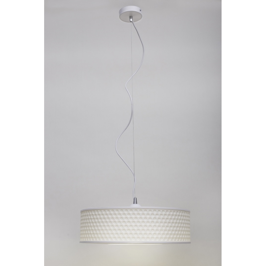 Lampadario a sospensione con filo GARDA 1xE27/60W/230V diametro 40 cm bianco