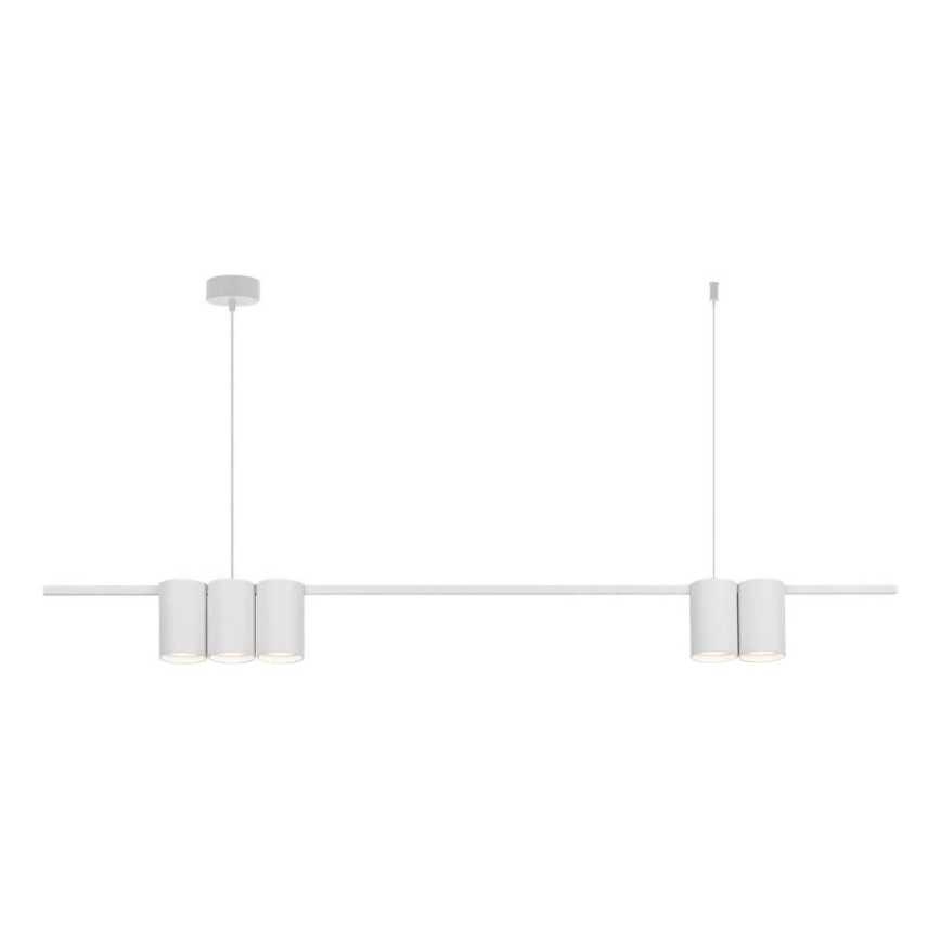 Lampadario a sospensione con filo GENESIS 5xGU10/8W/230V bianco