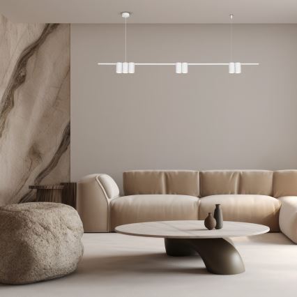 Lampadario a sospensione con filo GENESIS 7xGU10/8W/230V bianco