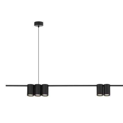 Lampadario a sospensione con filo GENESIS 7xGU10/8W/230V nero