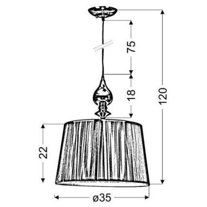Lampadario a sospensione con filo GILLENIA 1xE27/60W/230V