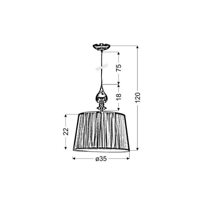 Lampadario a sospensione con filo GILLENIA 1xE27/60W/230V