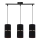 Lampadario a sospensione con filo GINA 3xE27/60W/230V nero