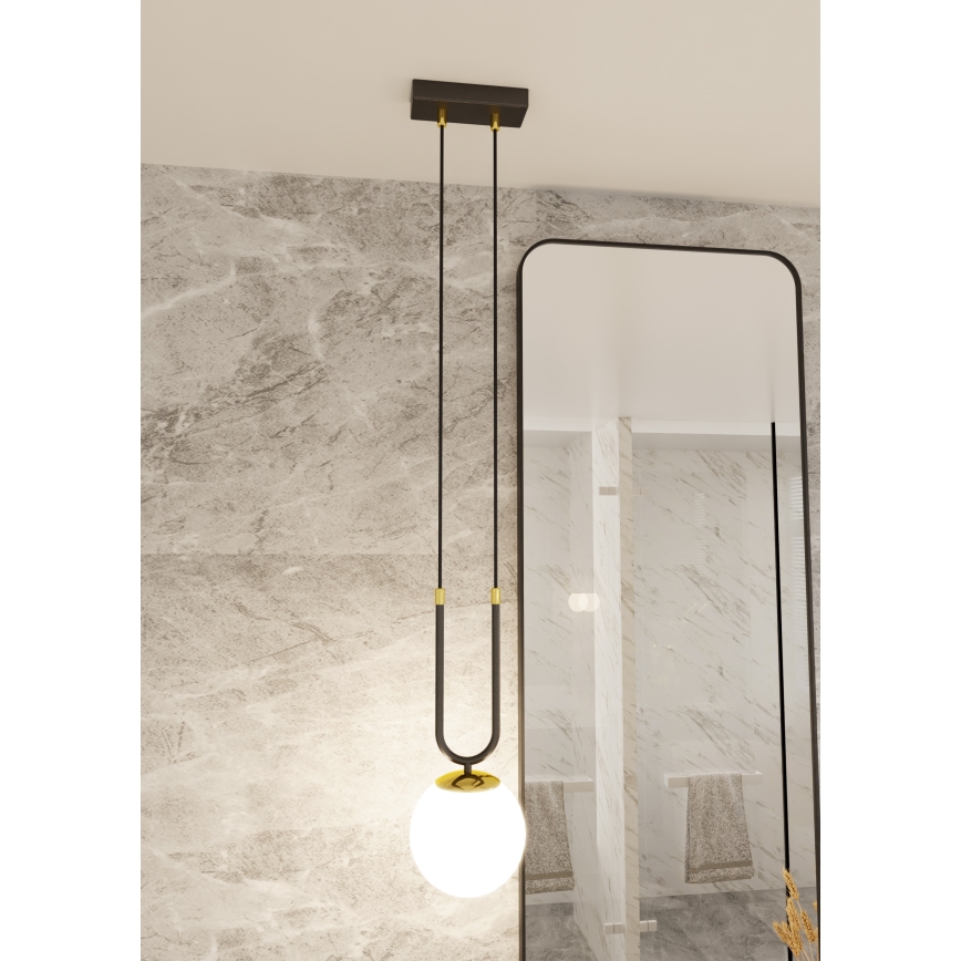Lampadario a sospensione con filo GLAM 1xE14/10W/230V nero