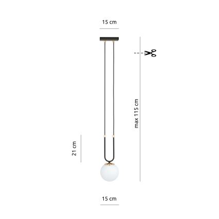 Lampadario a sospensione con filo GLAM 1xE14/10W/230V nero