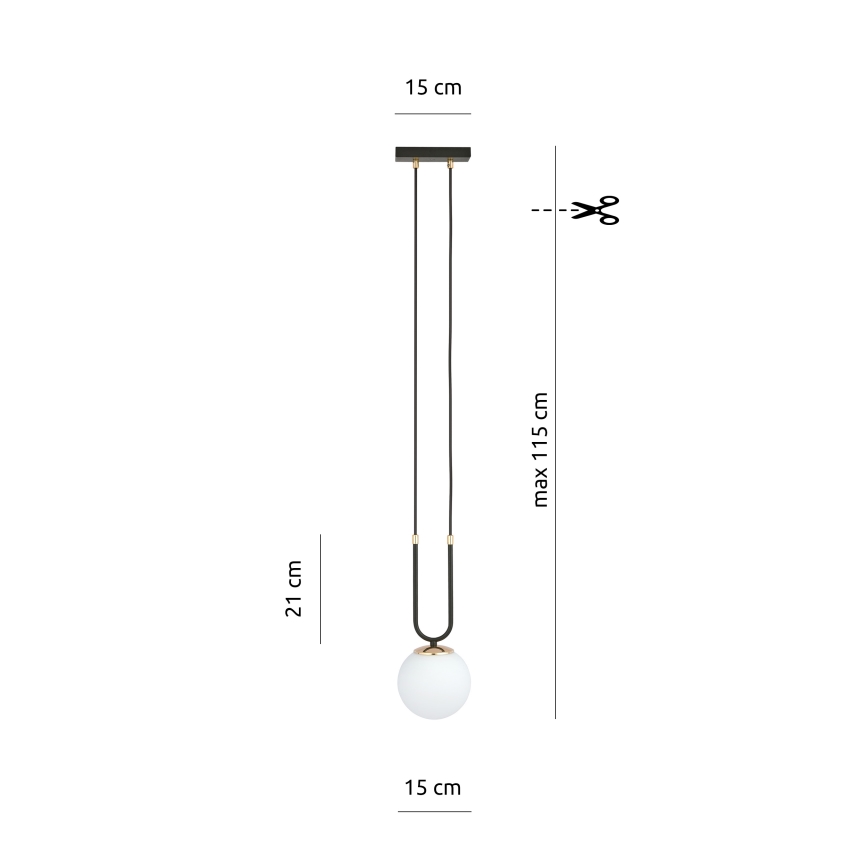 Lampadario a sospensione con filo GLAM 1xE14/10W/230V nero