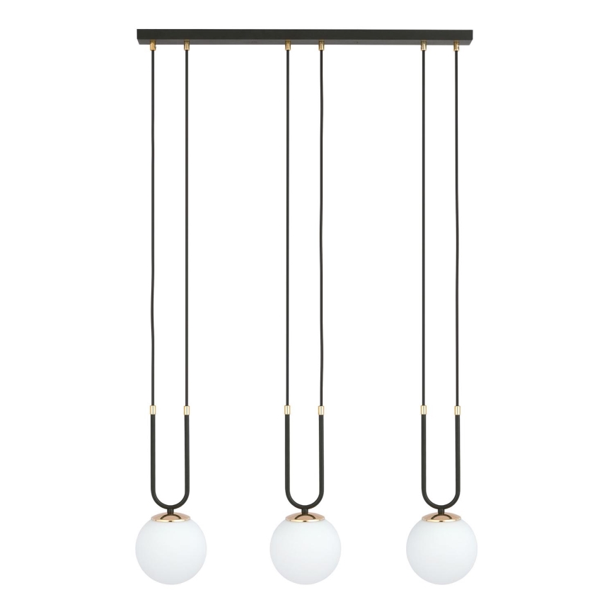 Lampadario a sospensione con filo GLAM 3xE14/10W/230V nero