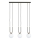 Lampadario a sospensione con filo GLAM 3xE14/10W/230V nero