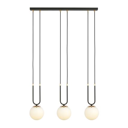 Lampadario a sospensione con filo GLAM 3xE14/10W/230V nero