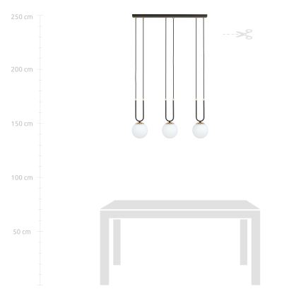 Lampadario a sospensione con filo GLAM 3xE14/10W/230V nero
