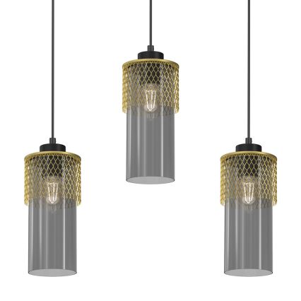 Lampadario a sospensione con filo GLAM 3xE27/60W/230V
