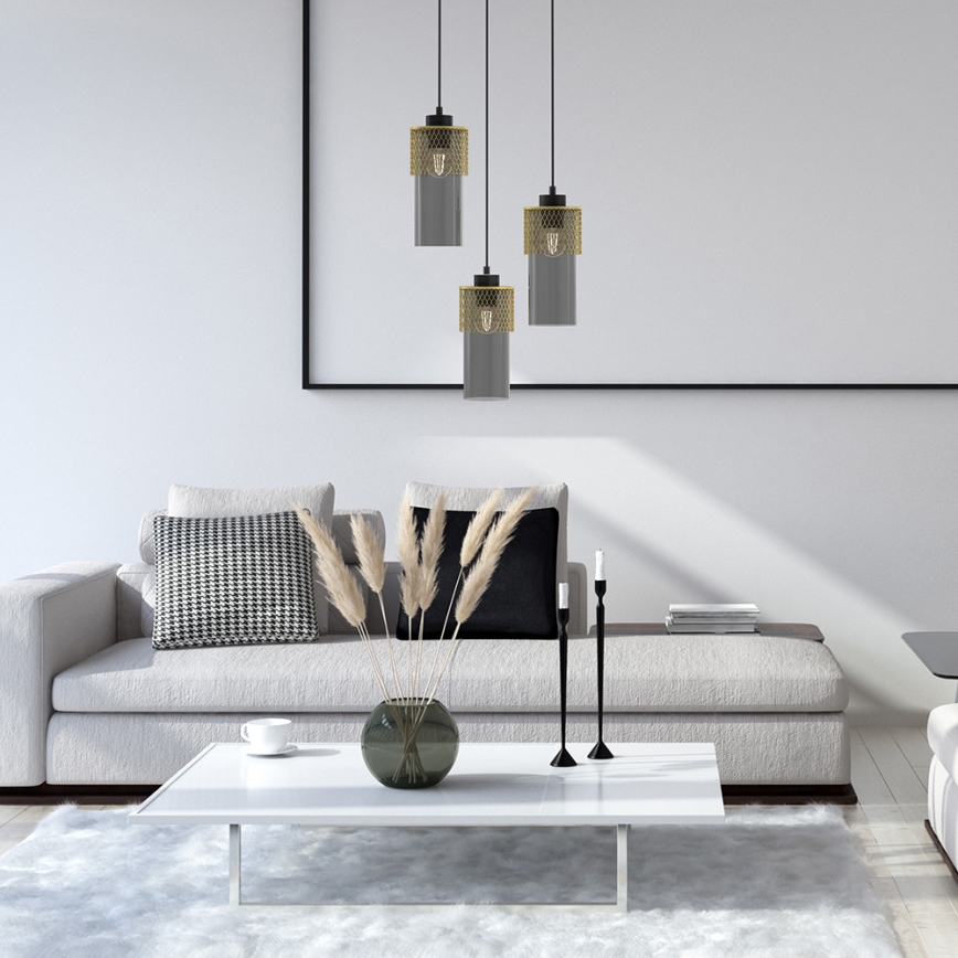 Lampadario a sospensione con filo GLAM 3xE27/60W/230V