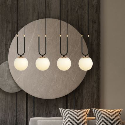Lampadario a sospensione con filo GLAM 4xE14/10W/230V nero