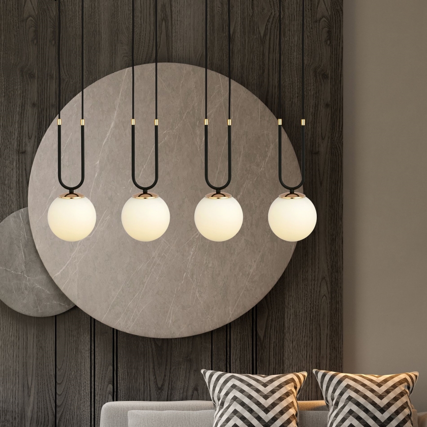 Lampadario a sospensione con filo GLAM 4xE14/10W/230V nero