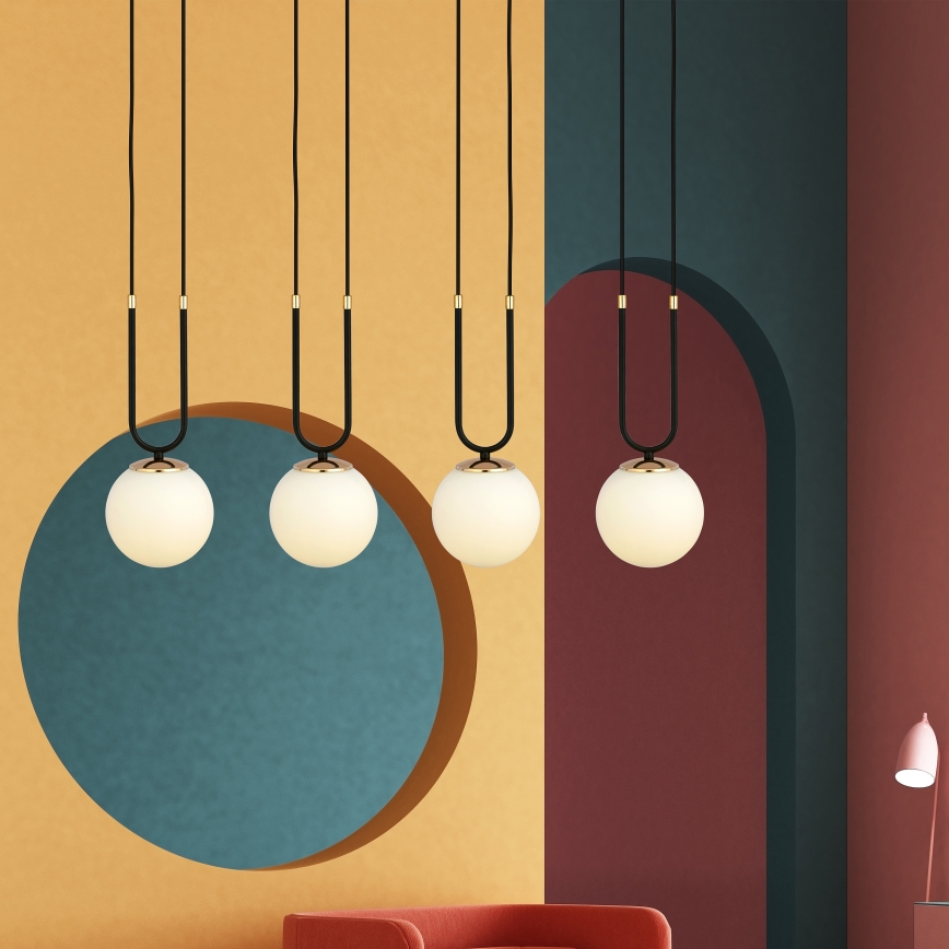 Lampadario a sospensione con filo GLAM 4xE14/10W/230V nero