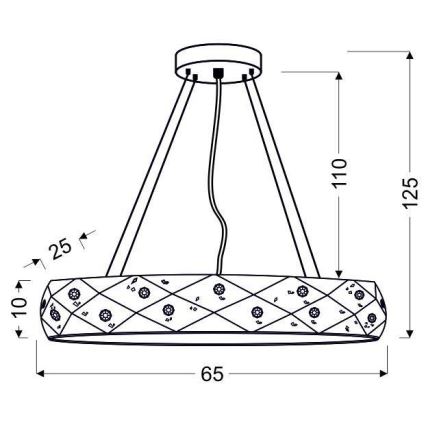 Lampadario a sospensione con filo GLANCE 5xG9/40W/230V