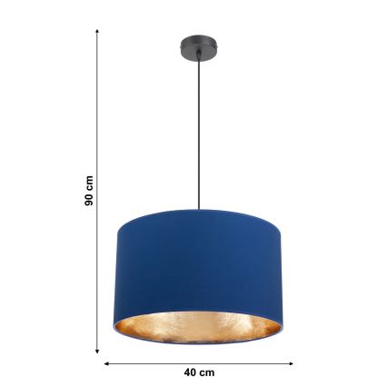 Lampadario a sospensione con filo GLEAM 1xE27/60W/230V blu/oro