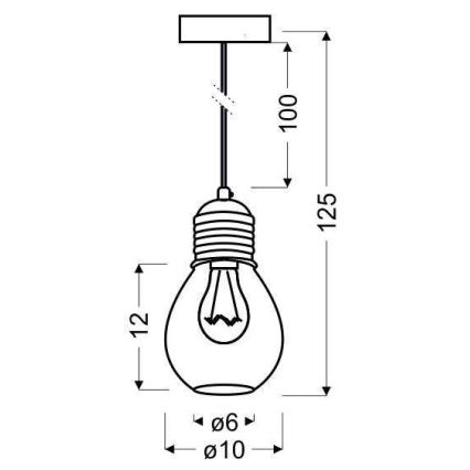 Lampadario a sospensione con filo GLIVA 1xE27/60W/230V