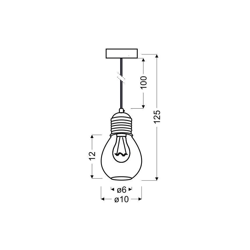 Lampadario a sospensione con filo GLIVA 1xE27/60W/230V