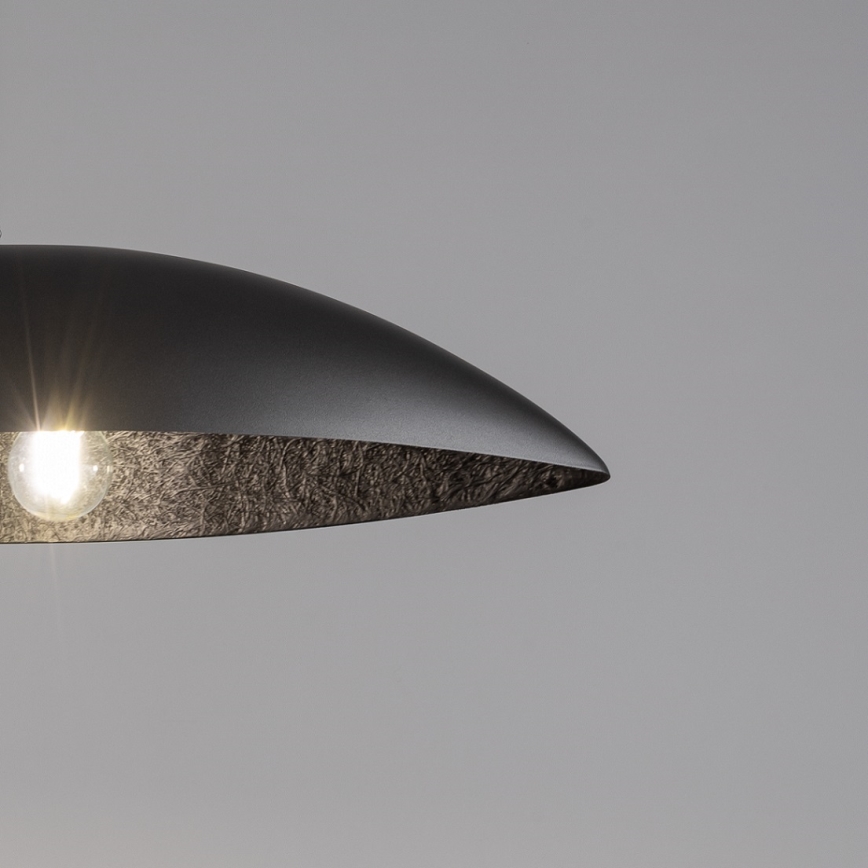 Lampadario a sospensione con filo GONDOLA 2xE27/60W/230V argento/nero