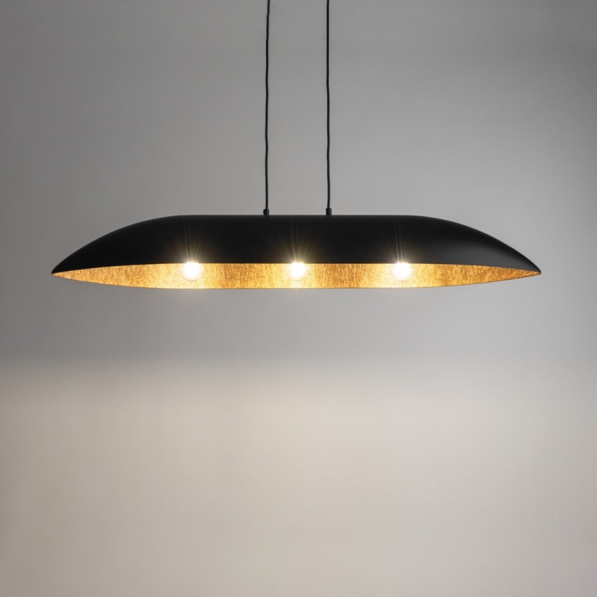 Lampadario a sospensione con filo GONDOLA 3xE27/60W/230V nero/rame