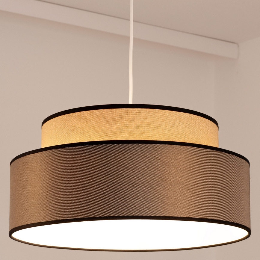 Lampadario a sospensione con filo GRACE 1xE27/60W/230V beige/marrone