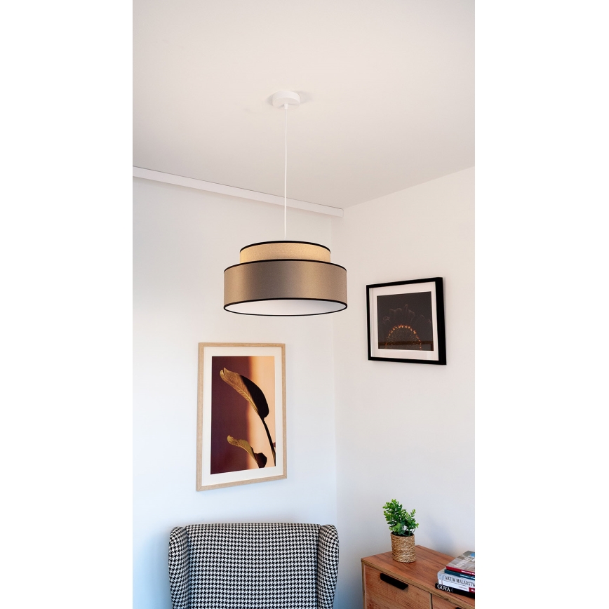 Lampadario a sospensione con filo GRACE 1xE27/60W/230V beige/marrone