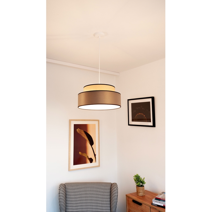 Lampadario a sospensione con filo GRACE 1xE27/60W/230V beige/marrone