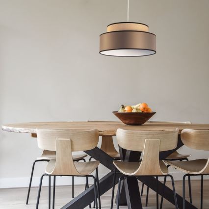 Lampadario a sospensione con filo GRACE 1xE27/60W/230V beige/marrone